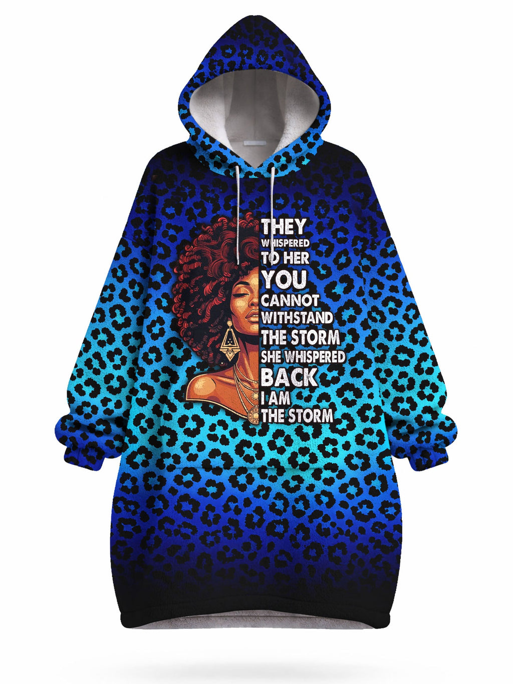'Unstoppable' Sapphire Leopard Blanket Hoodie