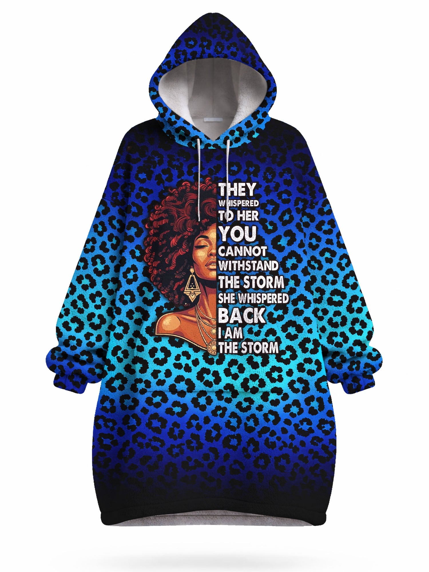 'Unstoppable' Sapphire Leopard Blanket Hoodie