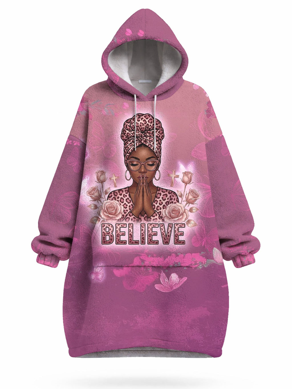 'Imani' Wild Rose Blanket Hoodie