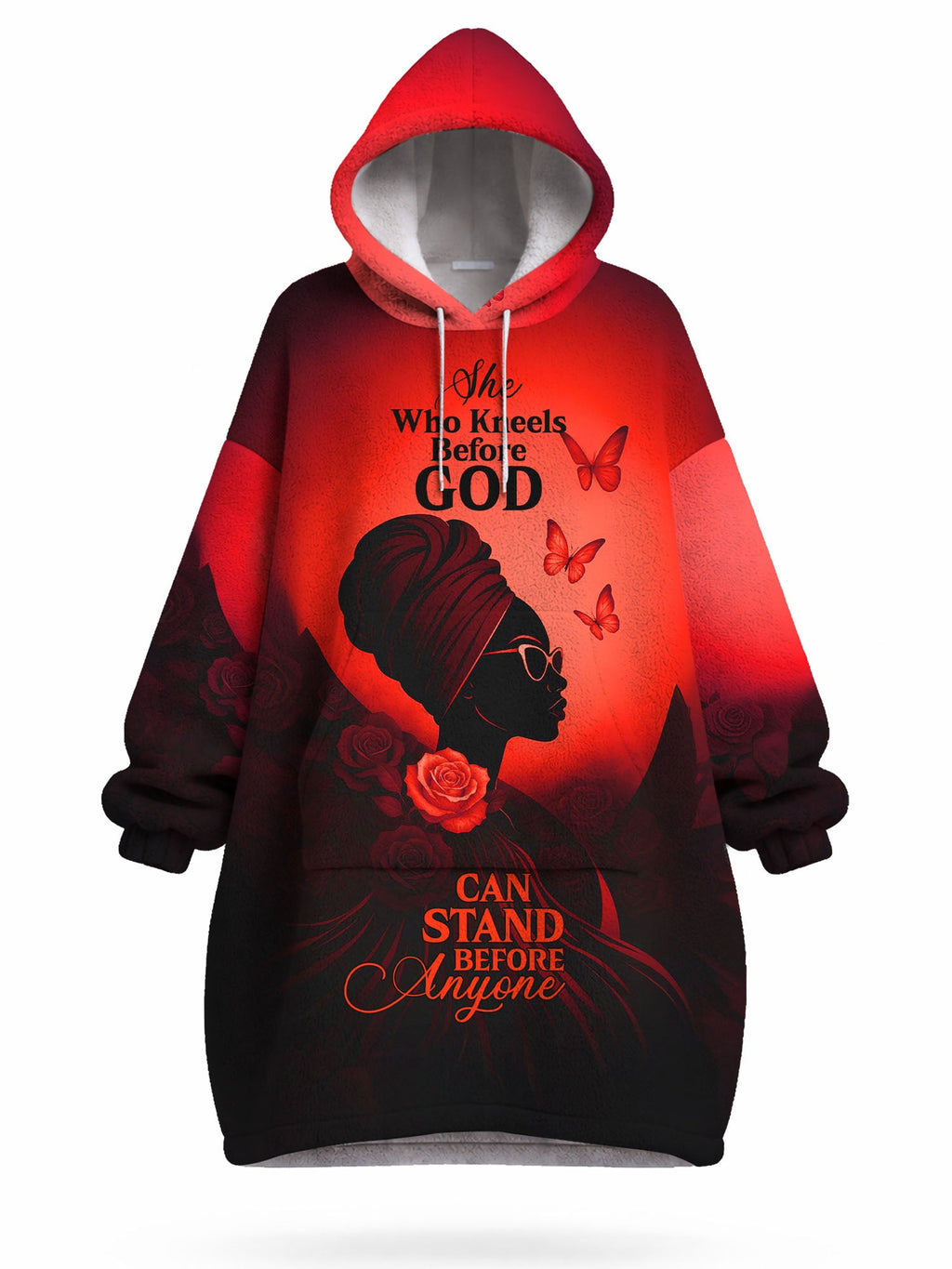 'Selah' Red Blanket Hoodie