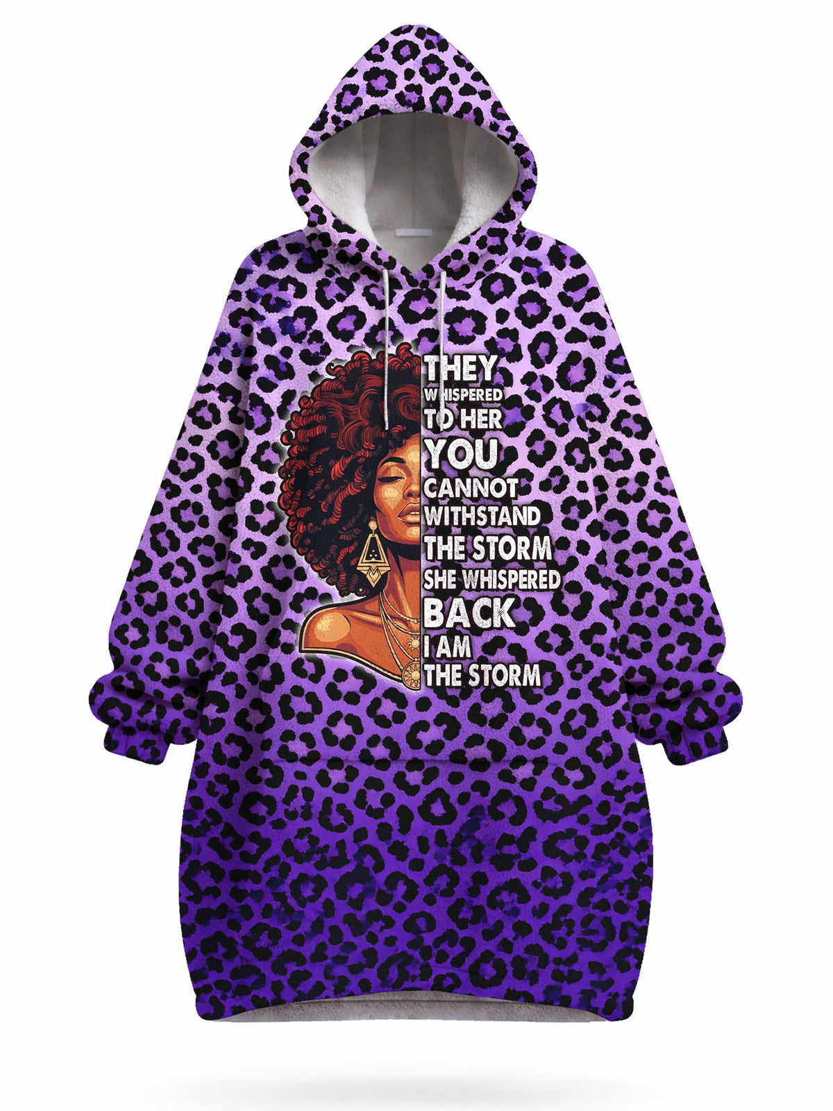 'Unstoppable' Amethyst Leopard Blanket Hoodie