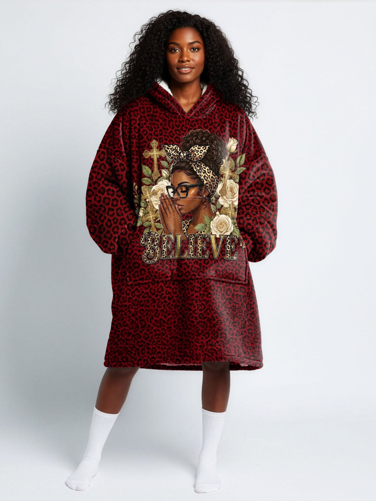 'Imani' Rouge Blanket Hoodie