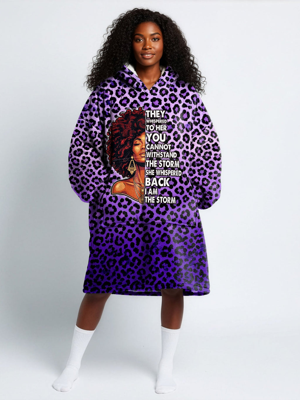'Unstoppable' Amethyst Leopard Blanket Hoodie