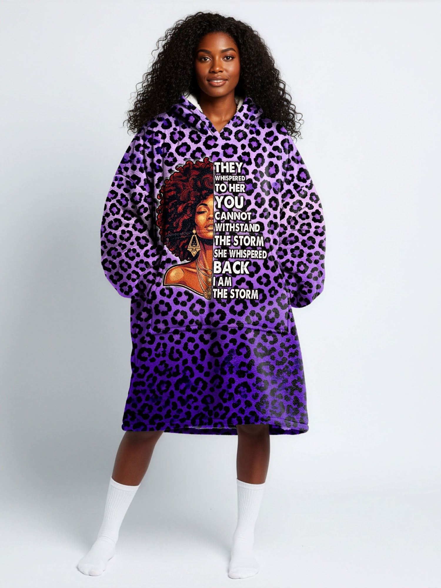 'Unstoppable' Amethyst Leopard Blanket Hoodie