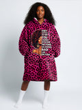'Unstoppable' Pink Leopard Blanket Hoodie