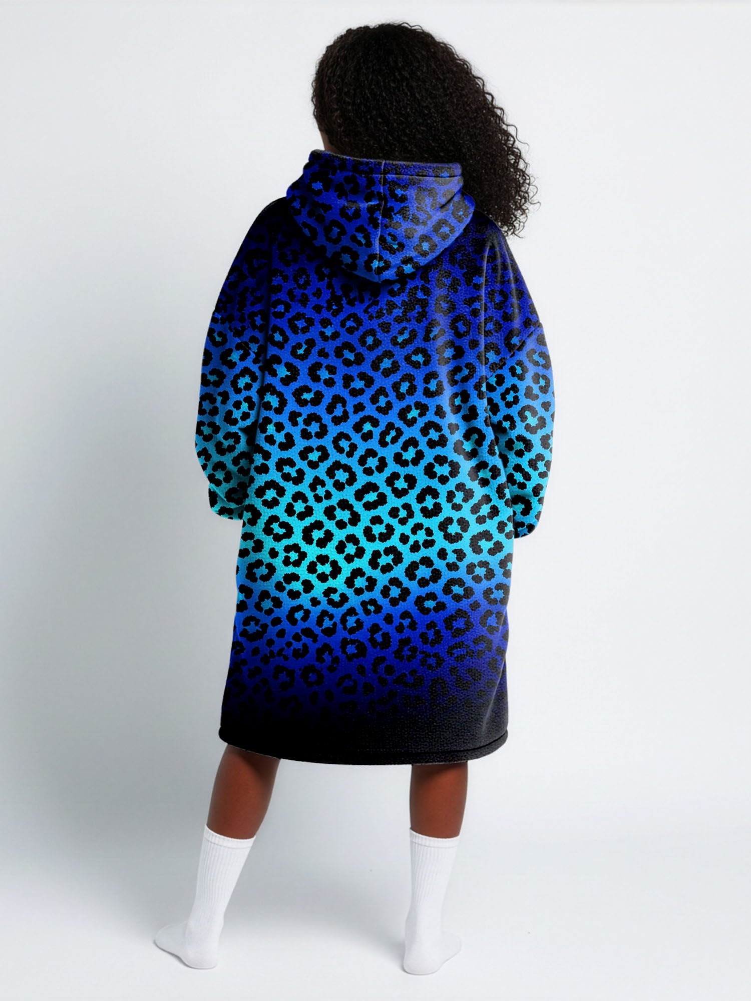 'Unstoppable' Sapphire Leopard Blanket Hoodie