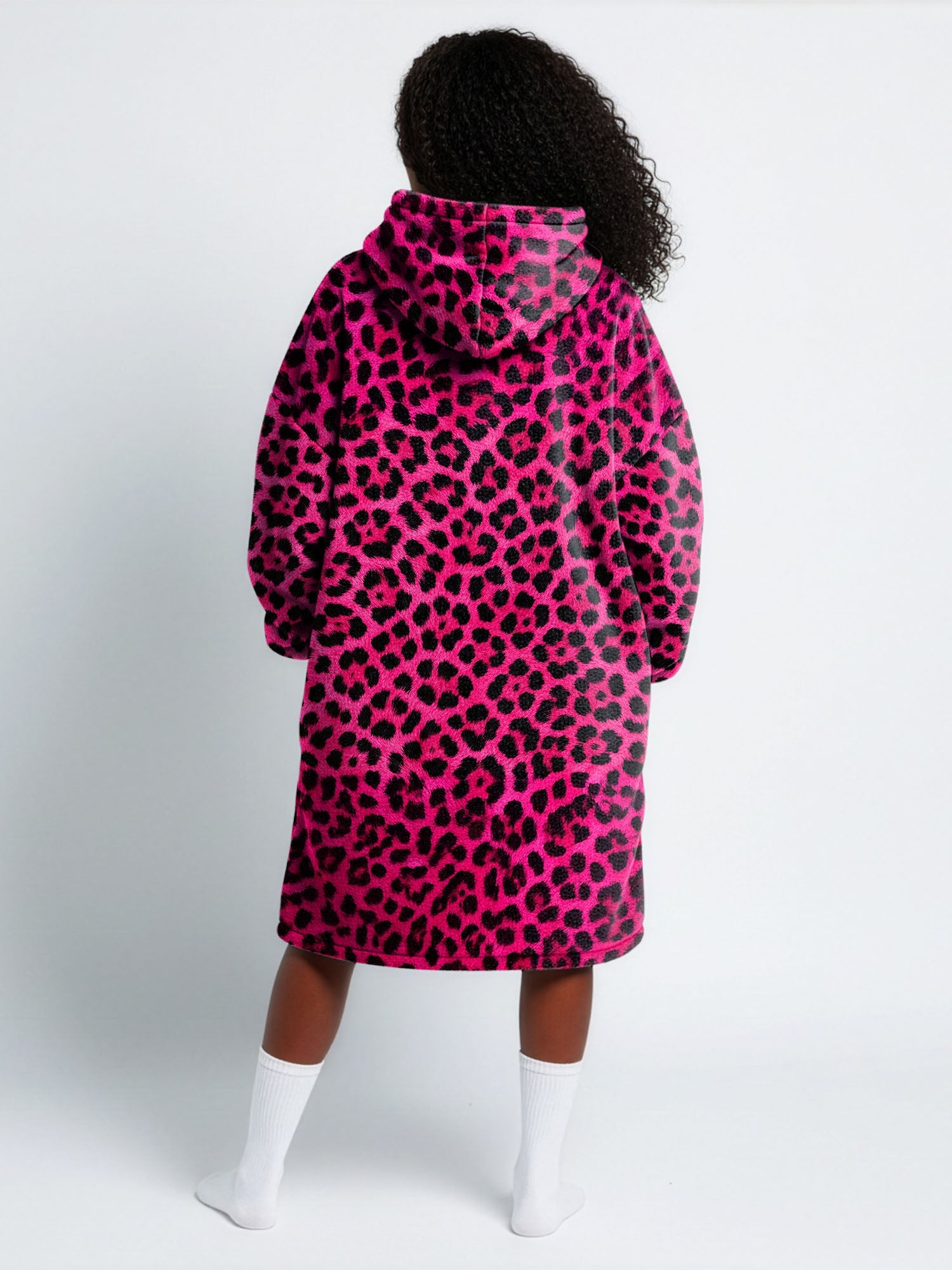 'Unstoppable' Pink Leopard Blanket Hoodie