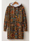 Afrocentric Pattern Hoodie Dress