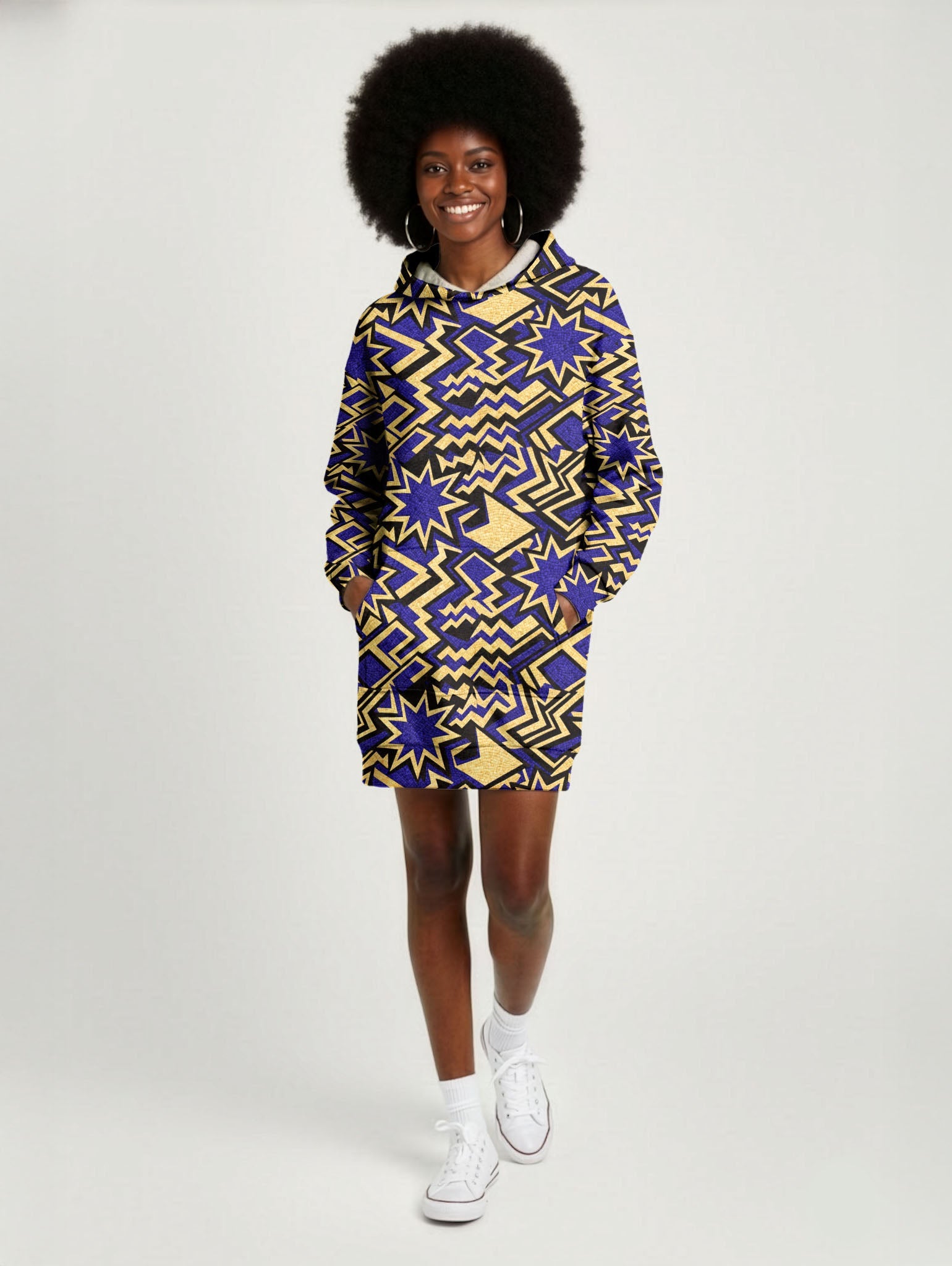 Royal Blue Sheba Hoodie Dress