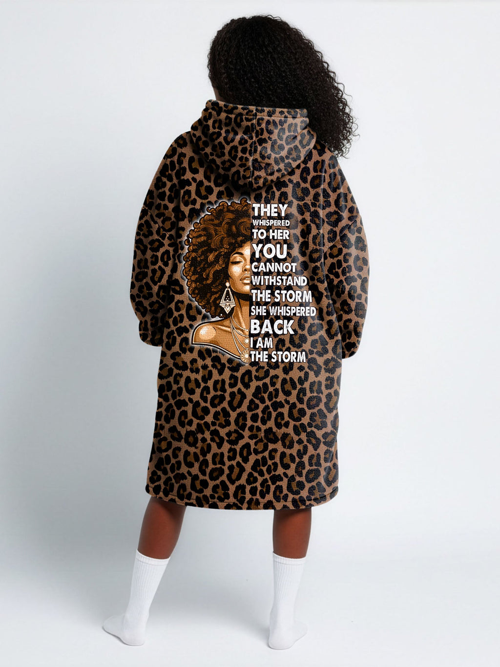 'Unstoppable' Brown Leopard Blanket Hoodie