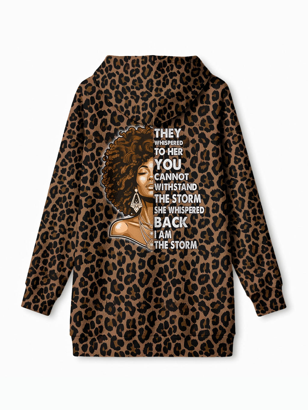 'Unstoppable' Brown Leopard Blanket Hoodie