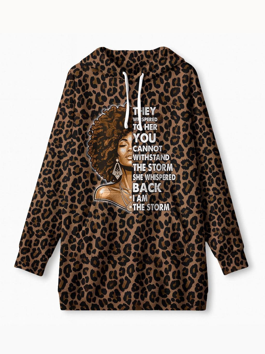 'Unstoppable' Brown Leopard Blanket Hoodie