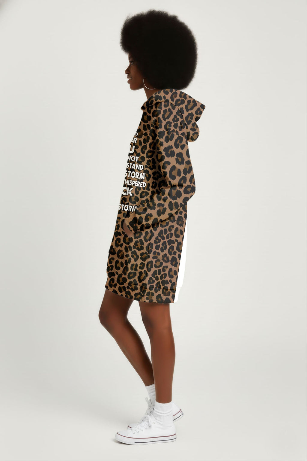 'Unstoppable' Brown Leopard Hoodie Dress
