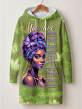 Green Orchid Hoodie Dress
