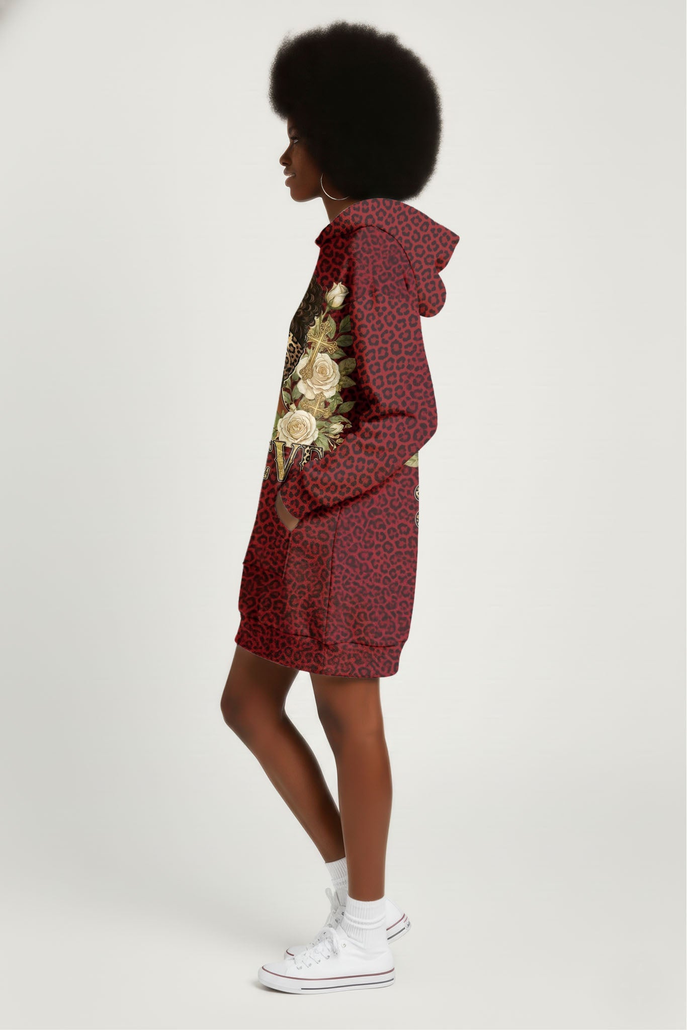 'Imani' Rouge Hoodie Dress