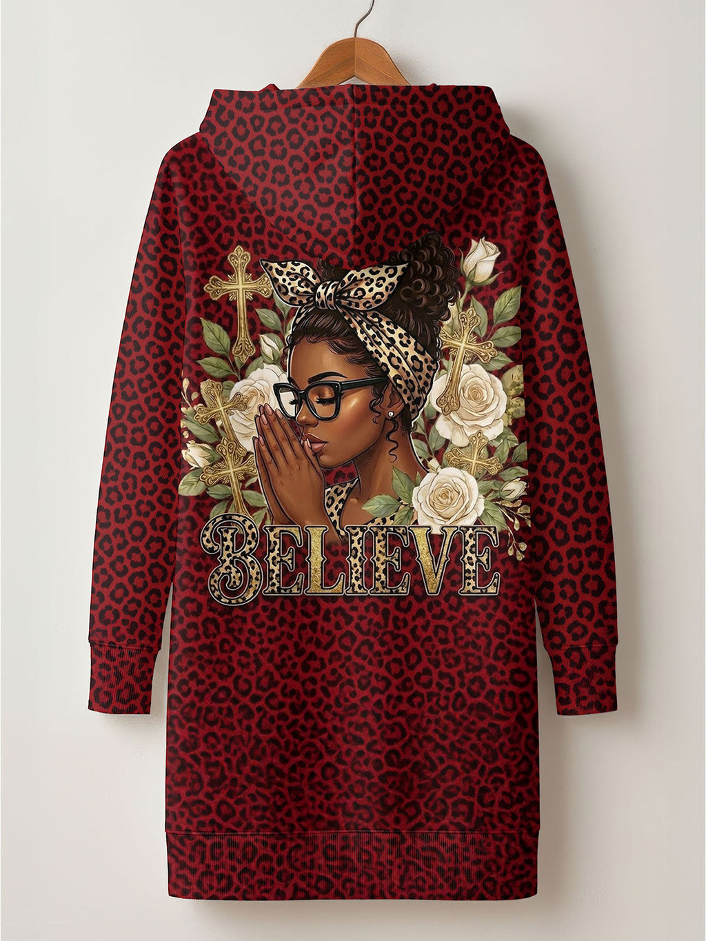 'Imani' Rouge Hoodie Dress