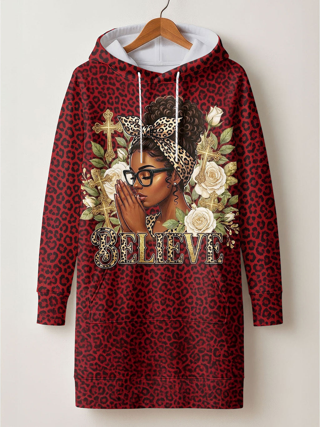 'Imani' Rouge Hoodie Dress