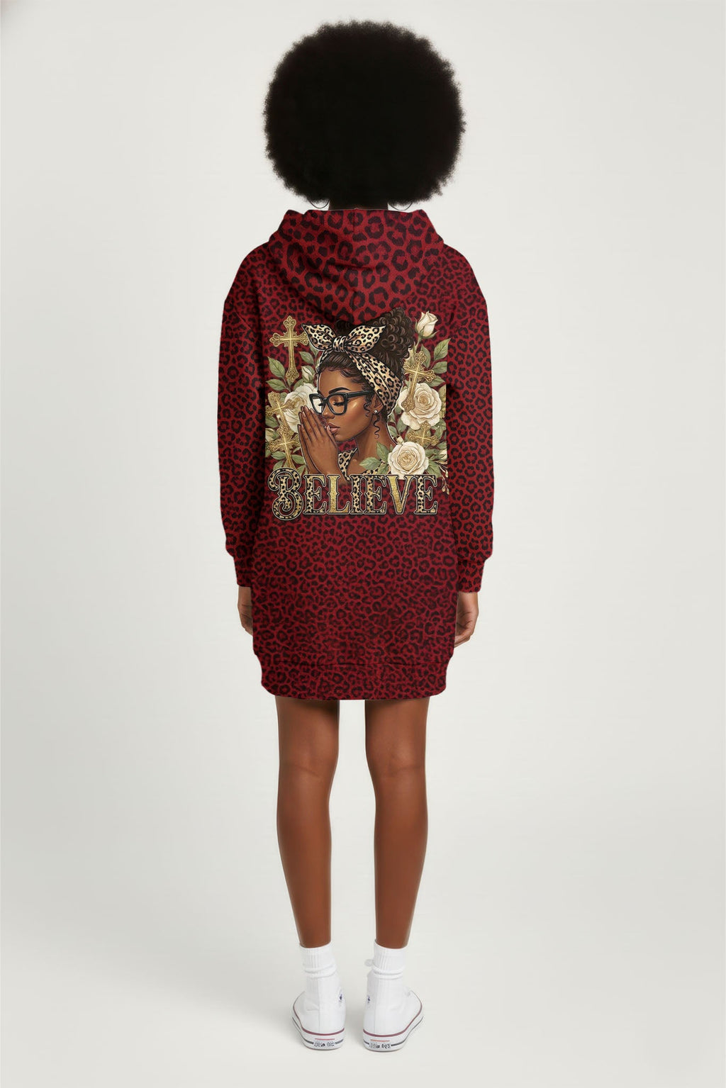 'Imani' Rouge Hoodie Dress