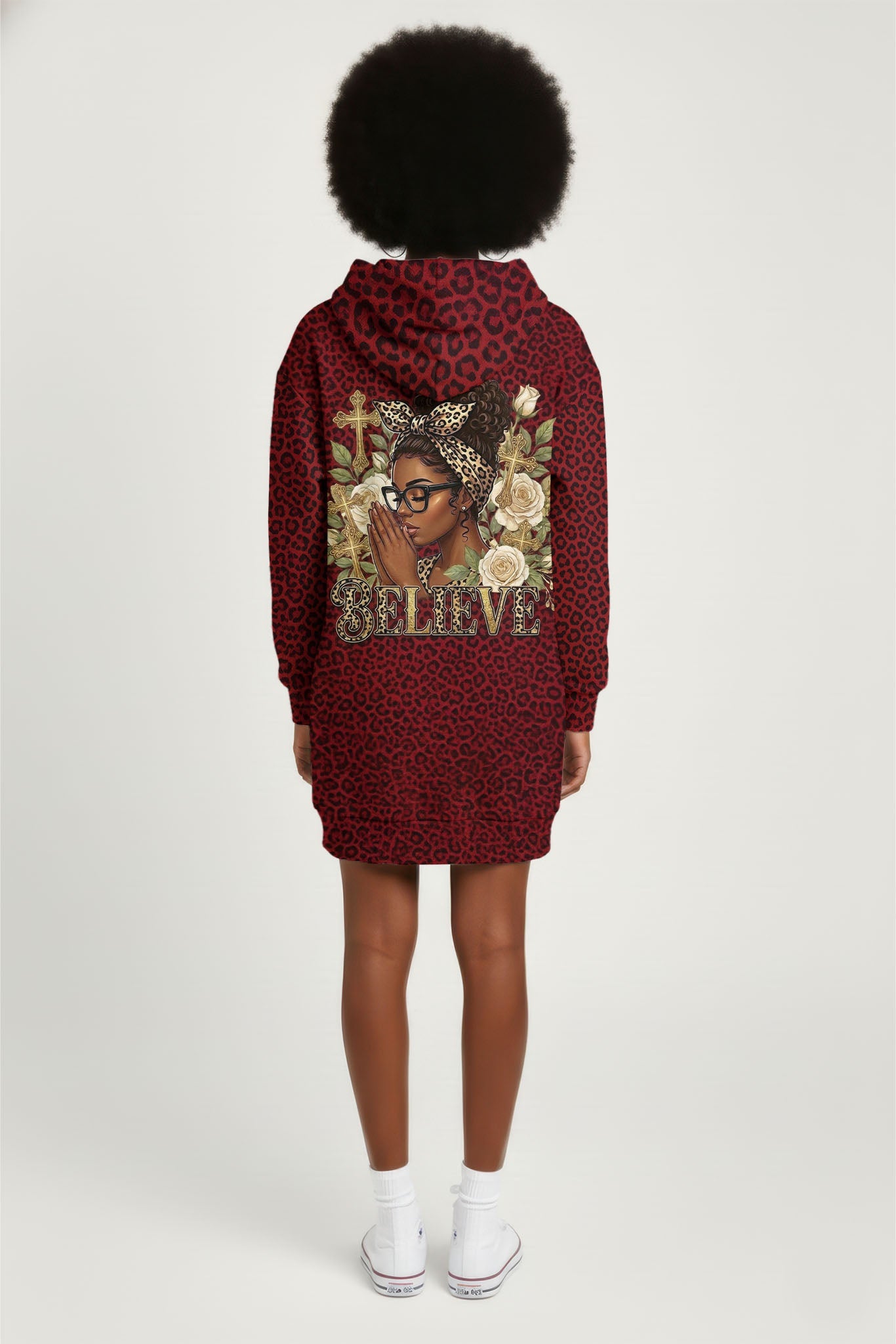 'Imani' Rouge Hoodie Dress