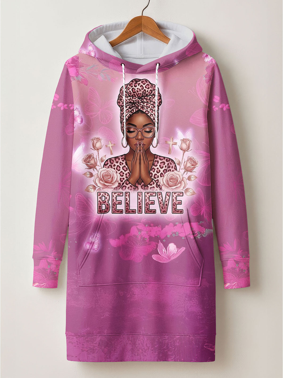 'Imani' Wild Rose Hoodie Dress