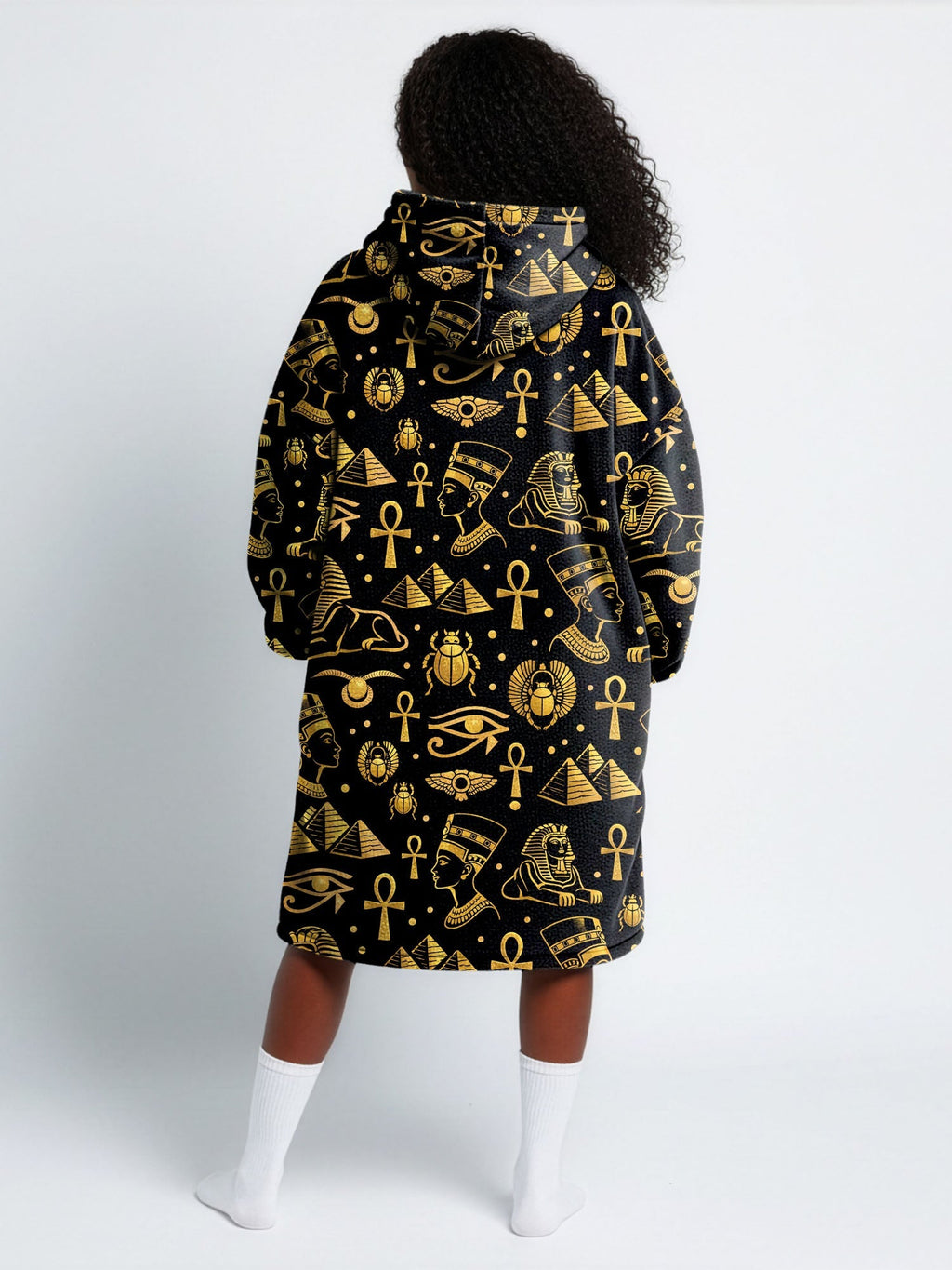 'Nefertiti' Black Gold Blanket Hoodie