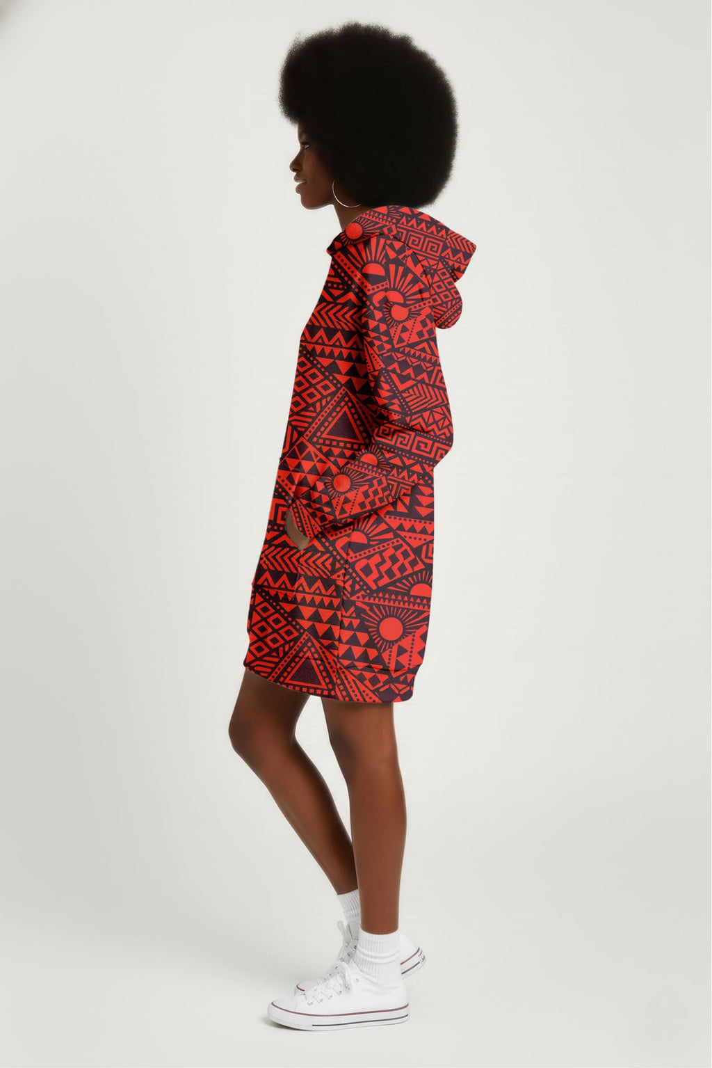 'Shaka' Burgundy Hoodie Dress