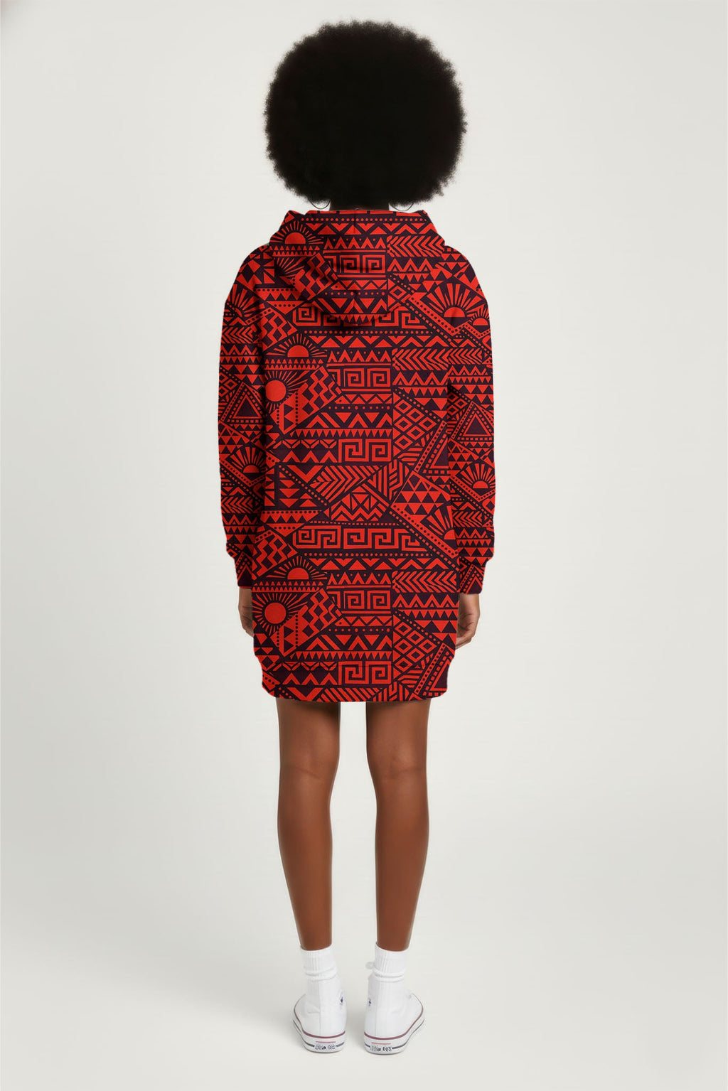 'Shaka' Burgundy Hoodie Dress