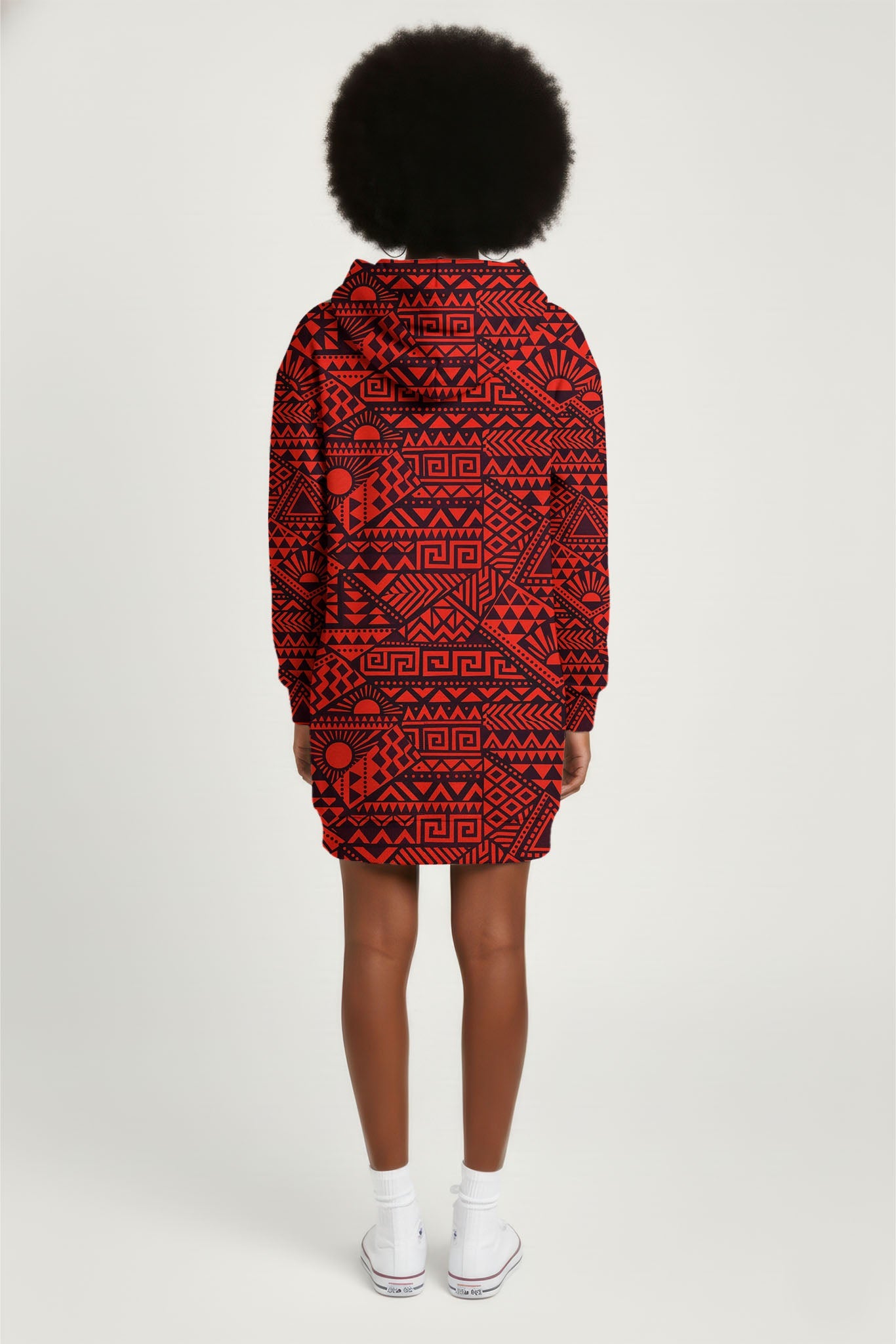 'Shaka' Burgundy Hoodie Dress
