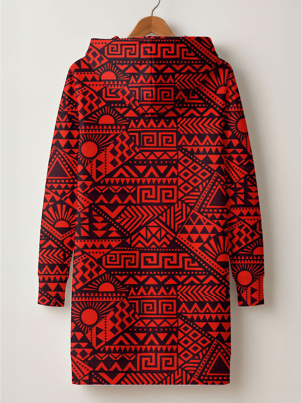 'Shaka' Burgundy Hoodie Dress