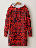 'Shaka' Burgundy Hoodie Dress