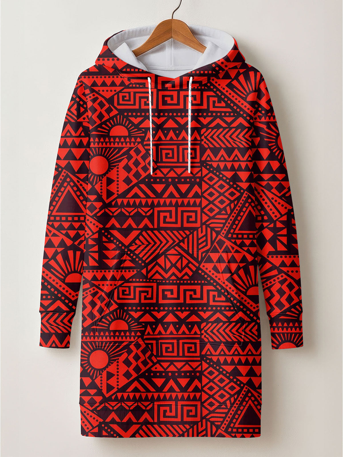 'Shaka' Burgundy Hoodie Dress