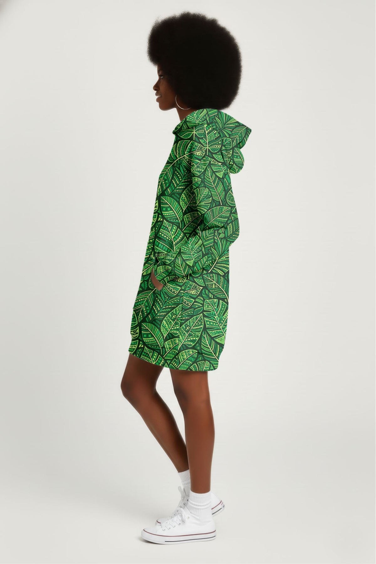 'Asili' Emerald Hoodie Dress