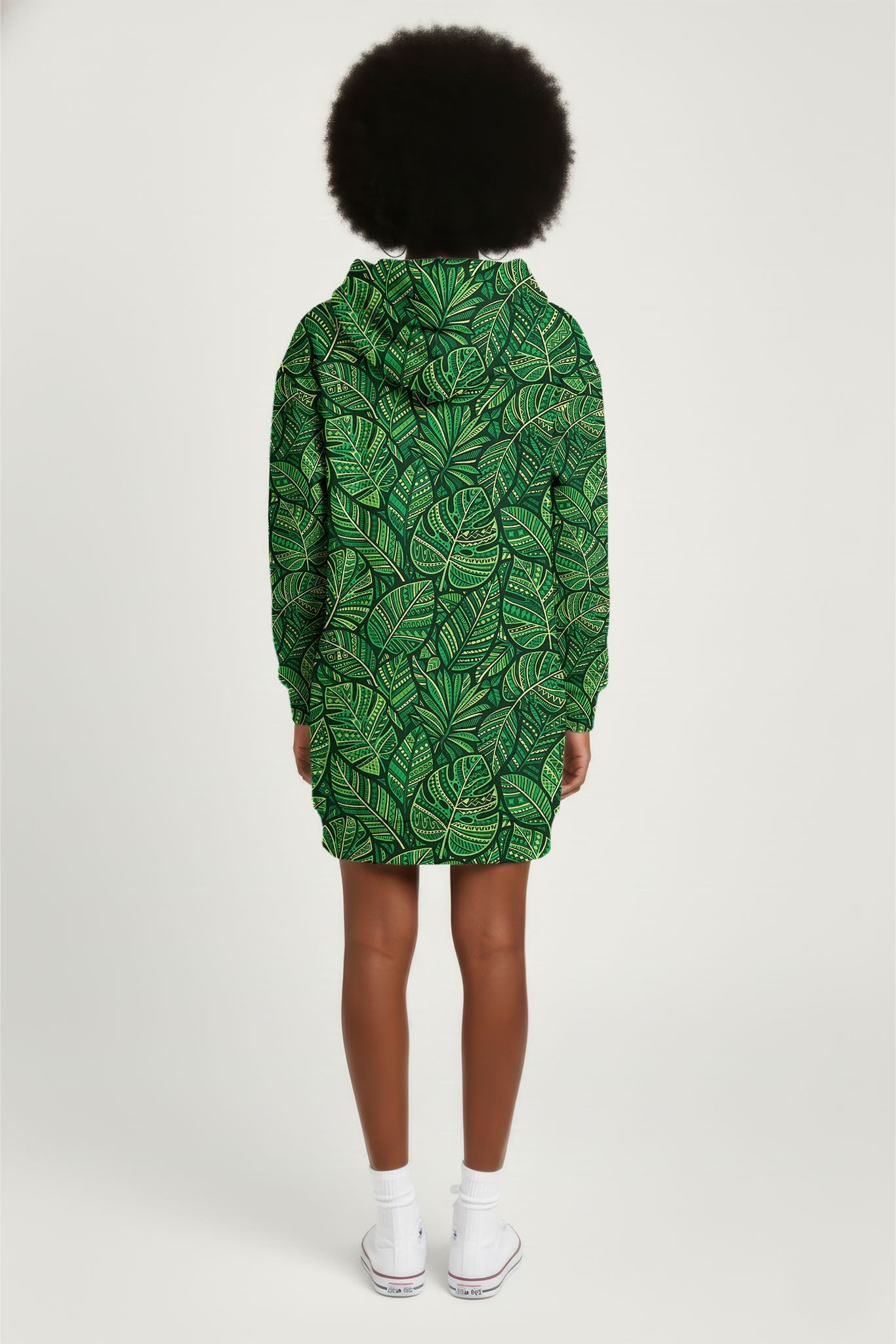 'Asili' Emerald Hoodie Dress