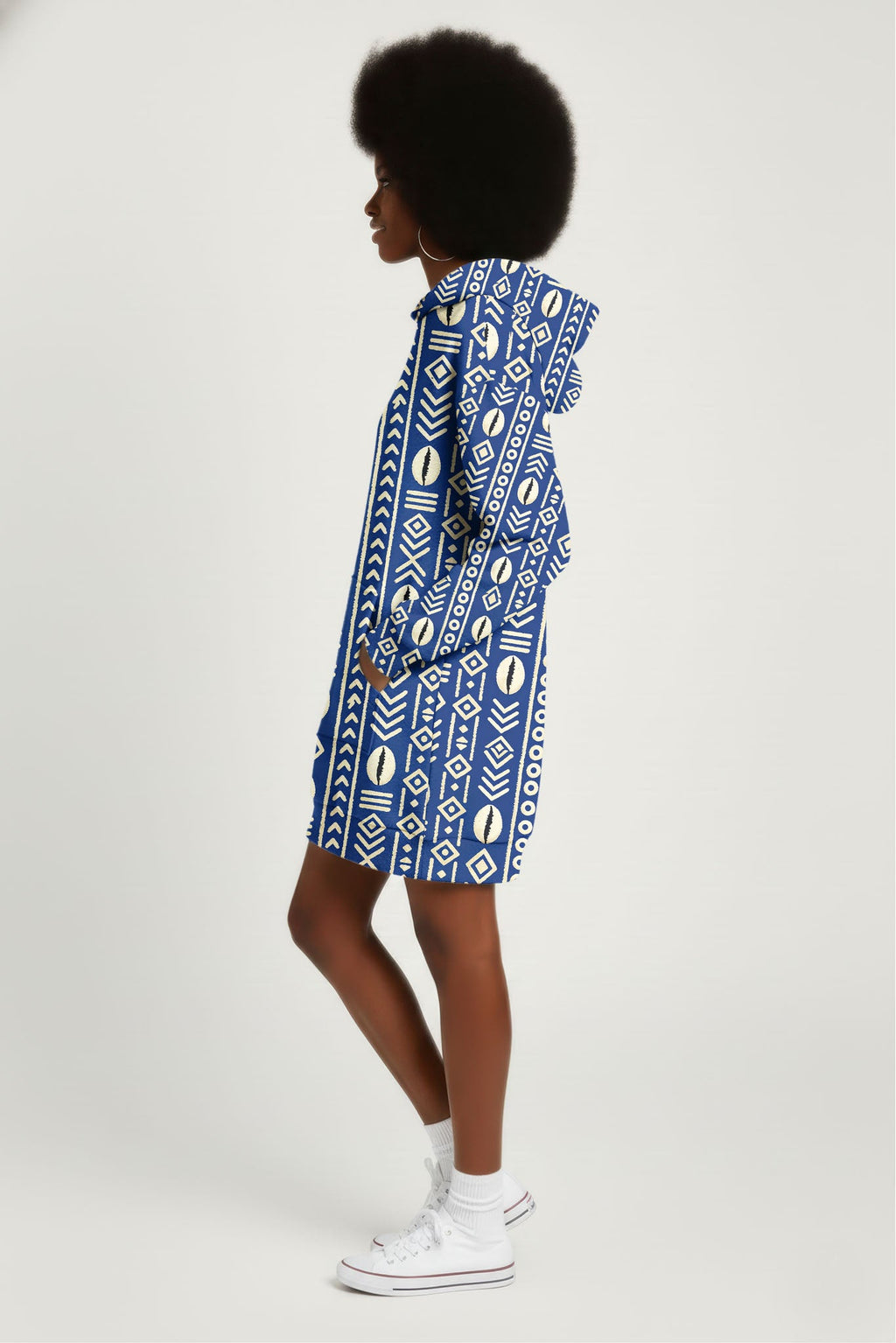 'Oshun' Royal Blue Hoodie Dress