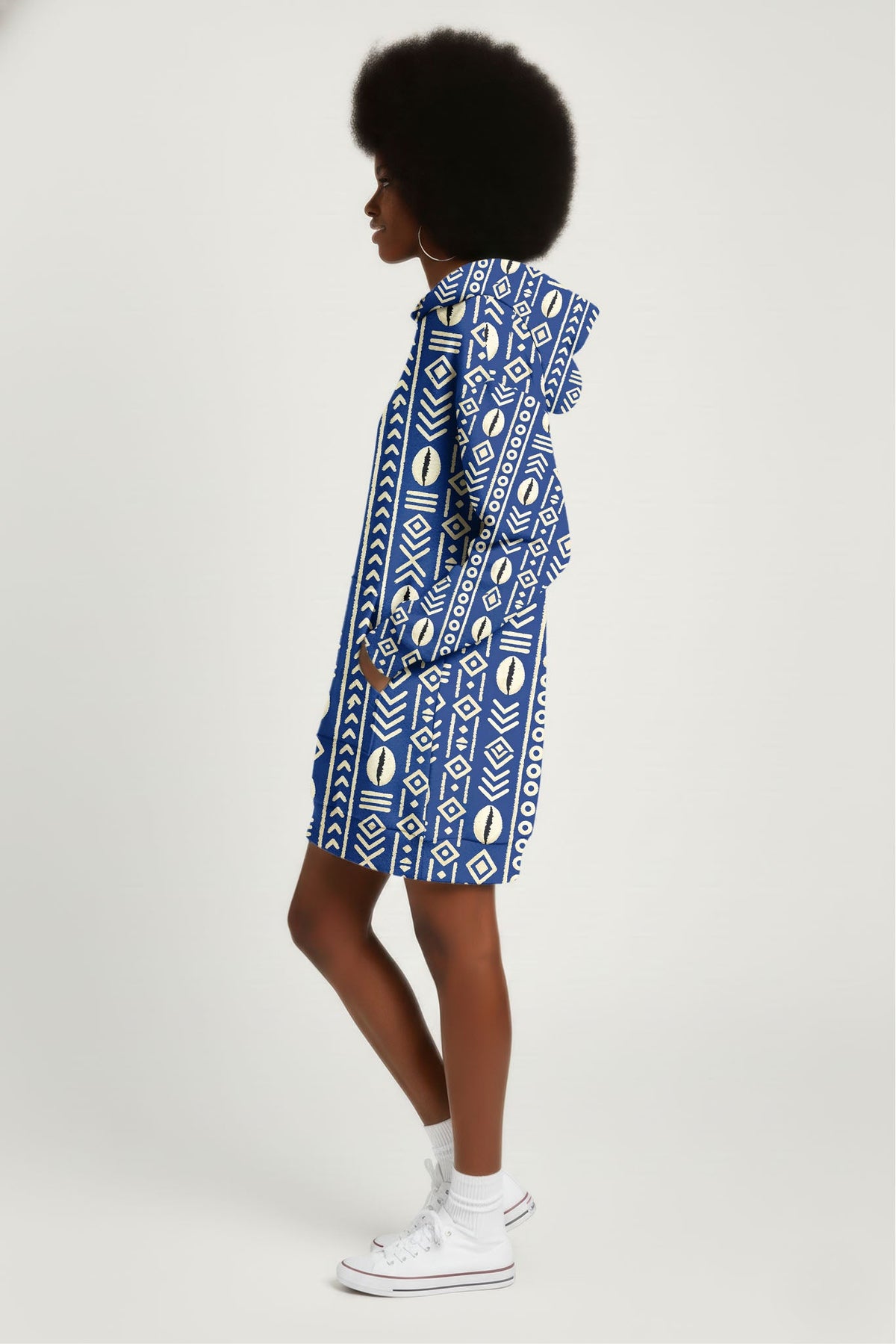 'Oshun' Royal Blue Hoodie Dress