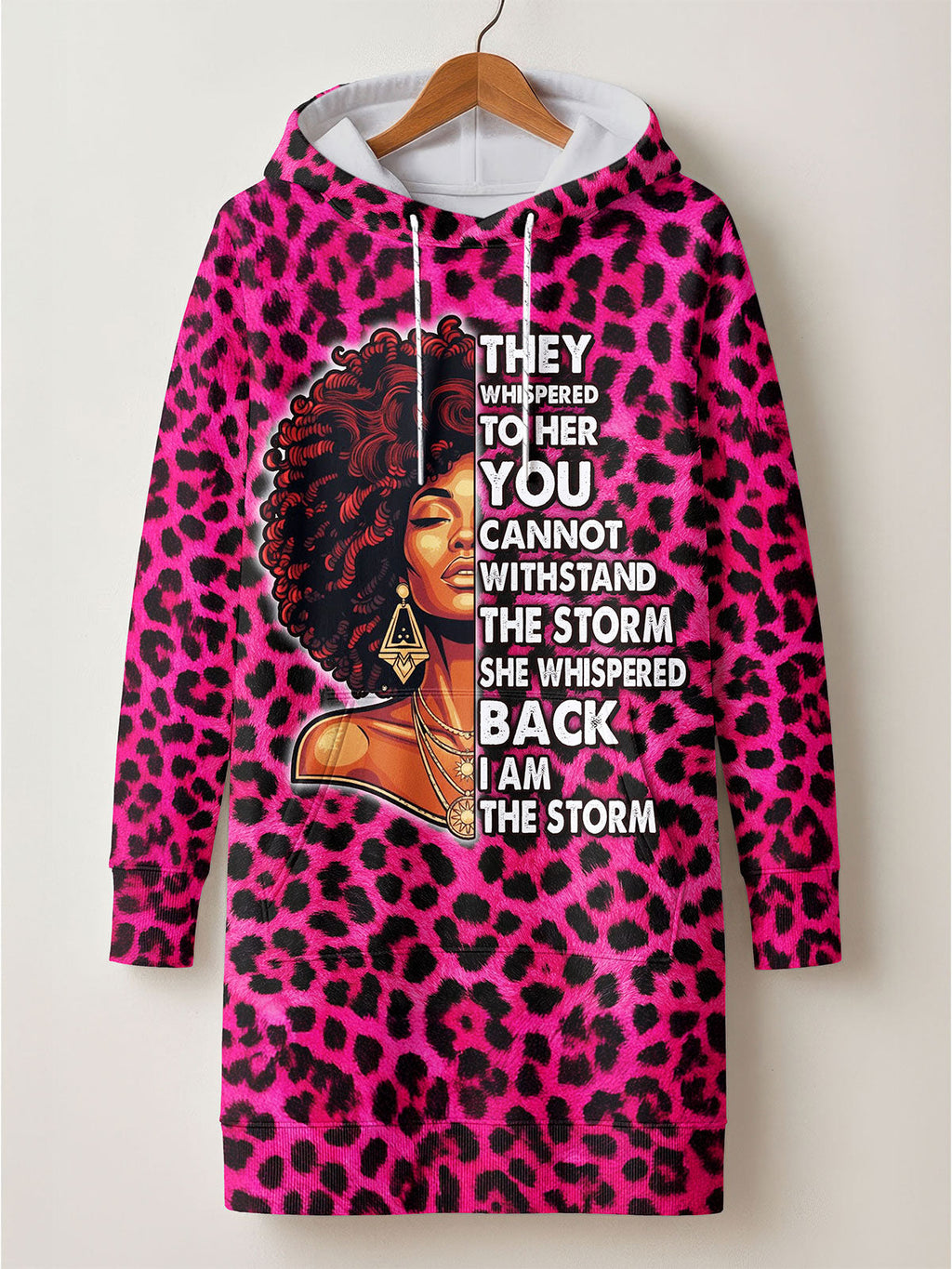 'Unstoppable' Pink Leopard Hoodie Dress