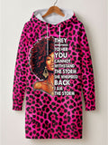 'Unstoppable' Pink Leopard Hoodie Dress