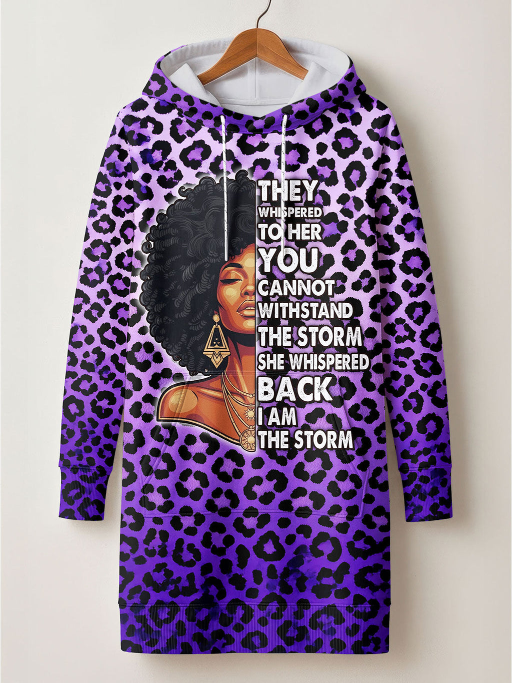'Unstoppable' Amethyst Leopard Hoodie Dress