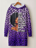 'Unstoppable' Amethyst Leopard Hoodie Dress