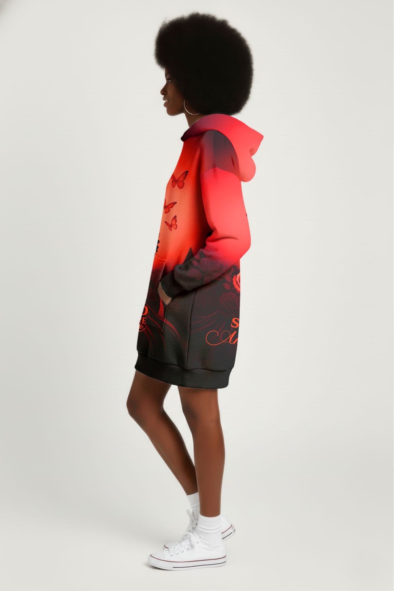 'Selah' Red Hoodie Dress