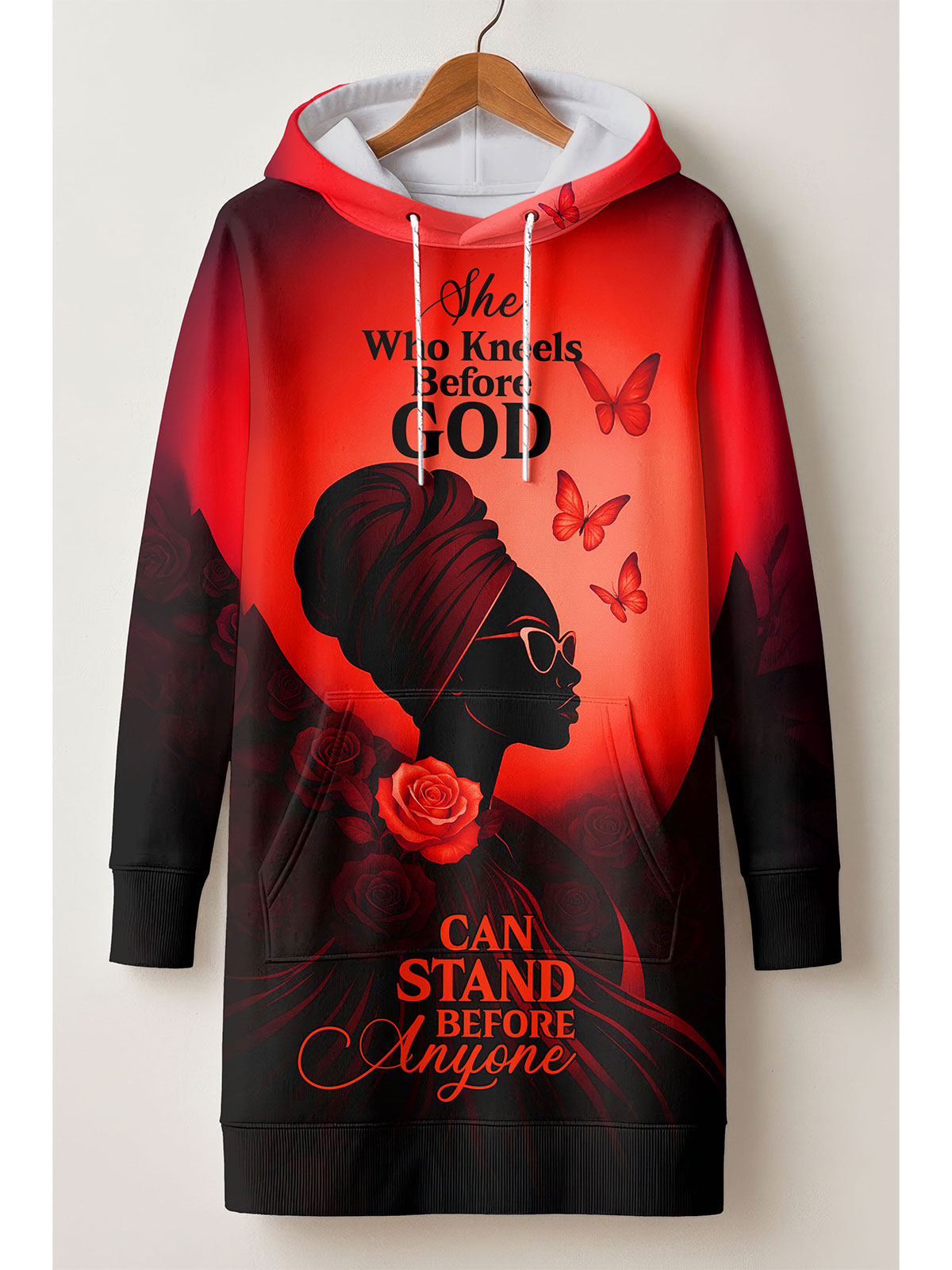 'Selah' Red Hoodie Dress