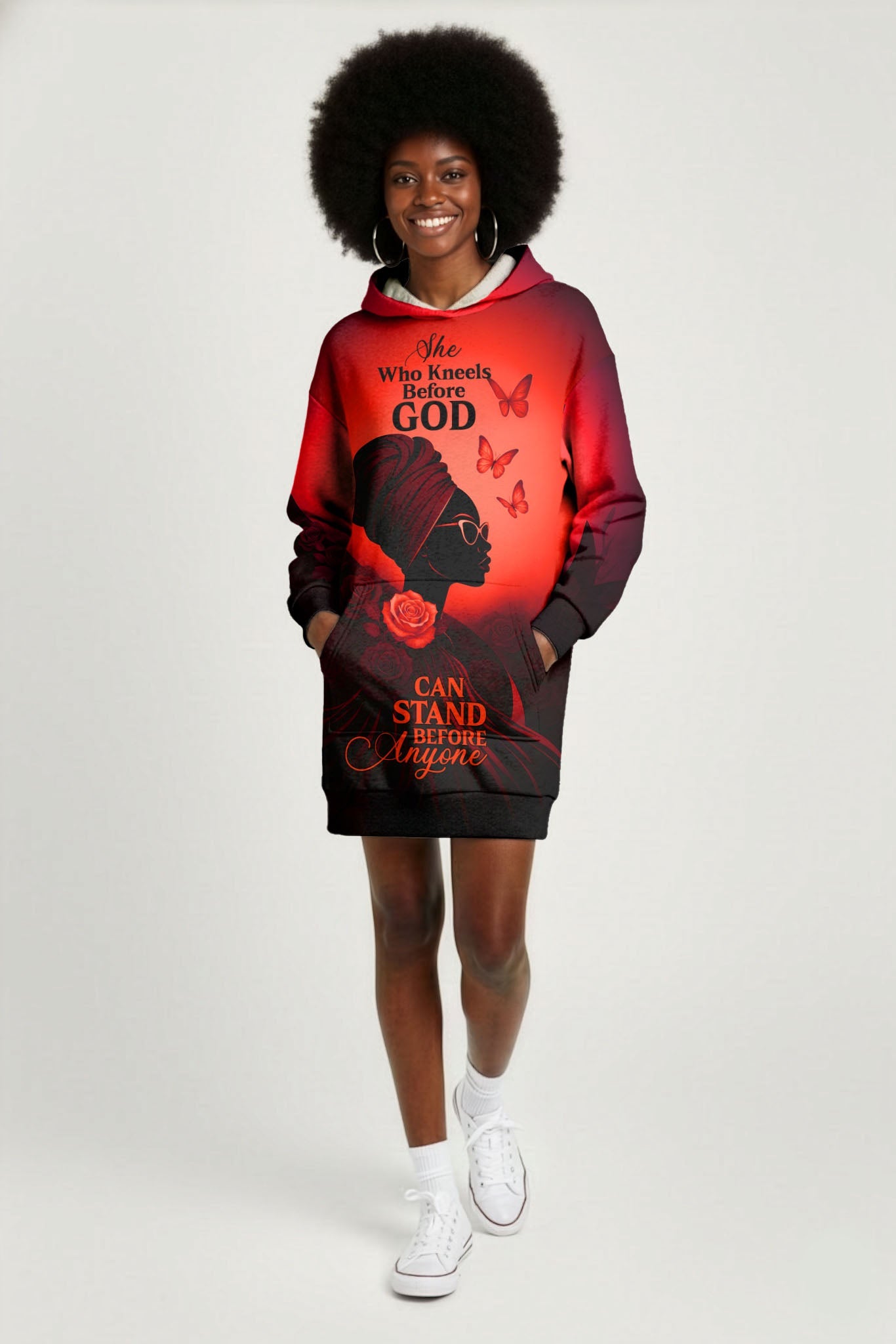 'Selah' Red Hoodie Dress