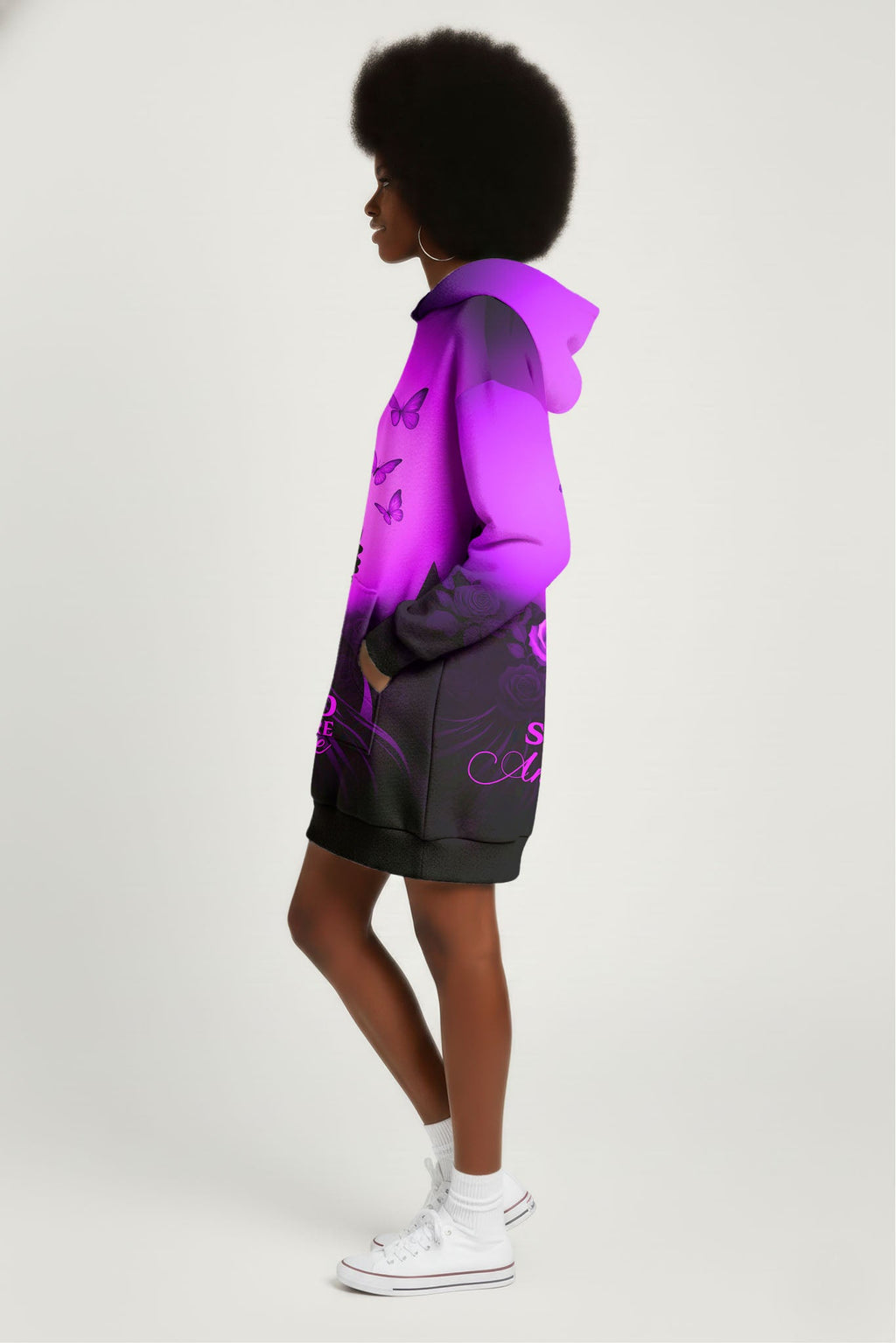 'Selah' Purple Hoodie Dress