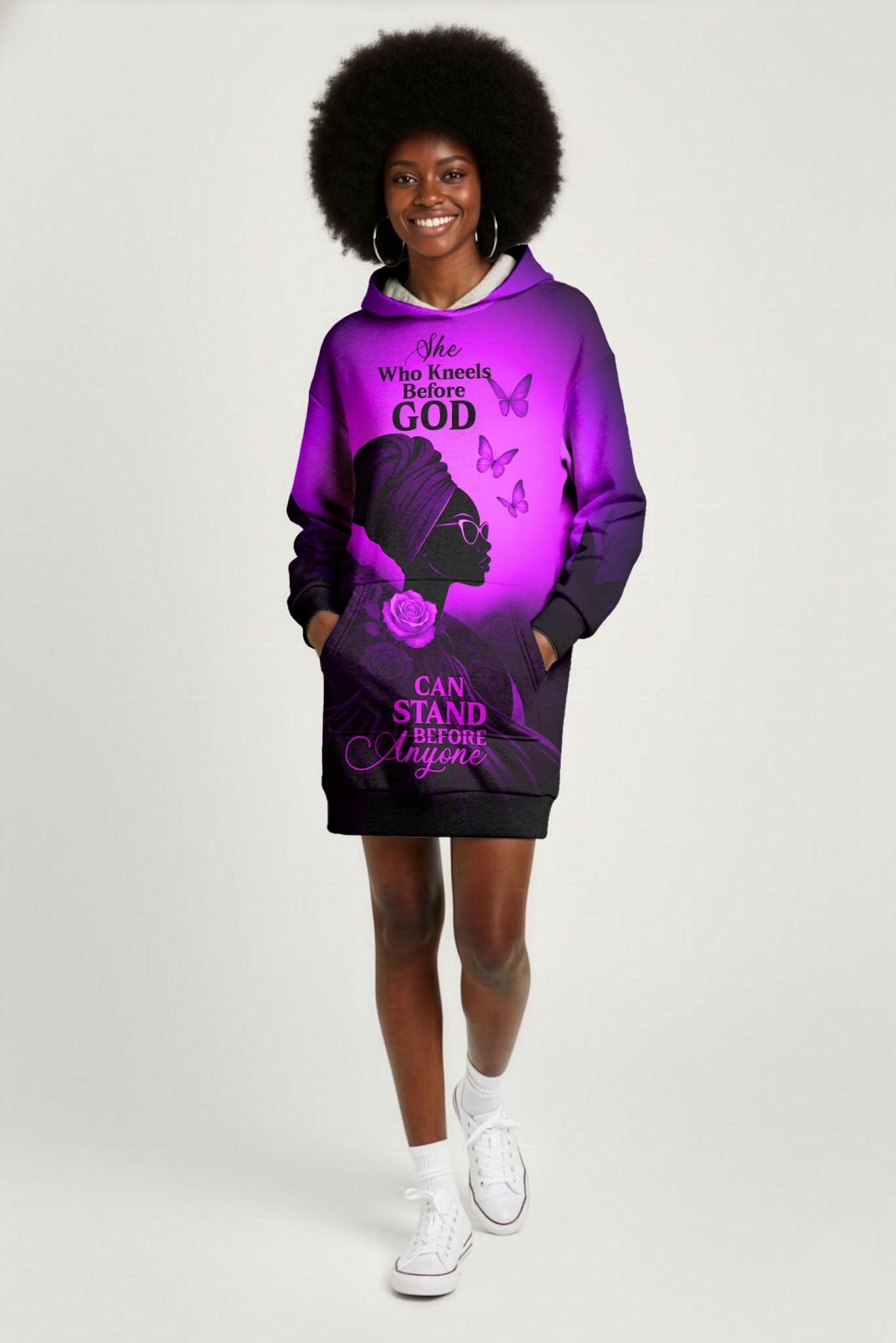 'Selah' Purple Hoodie Dress