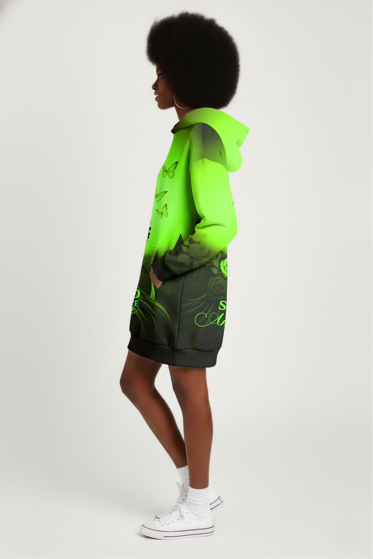 'Selah' Green Hoodie Dress