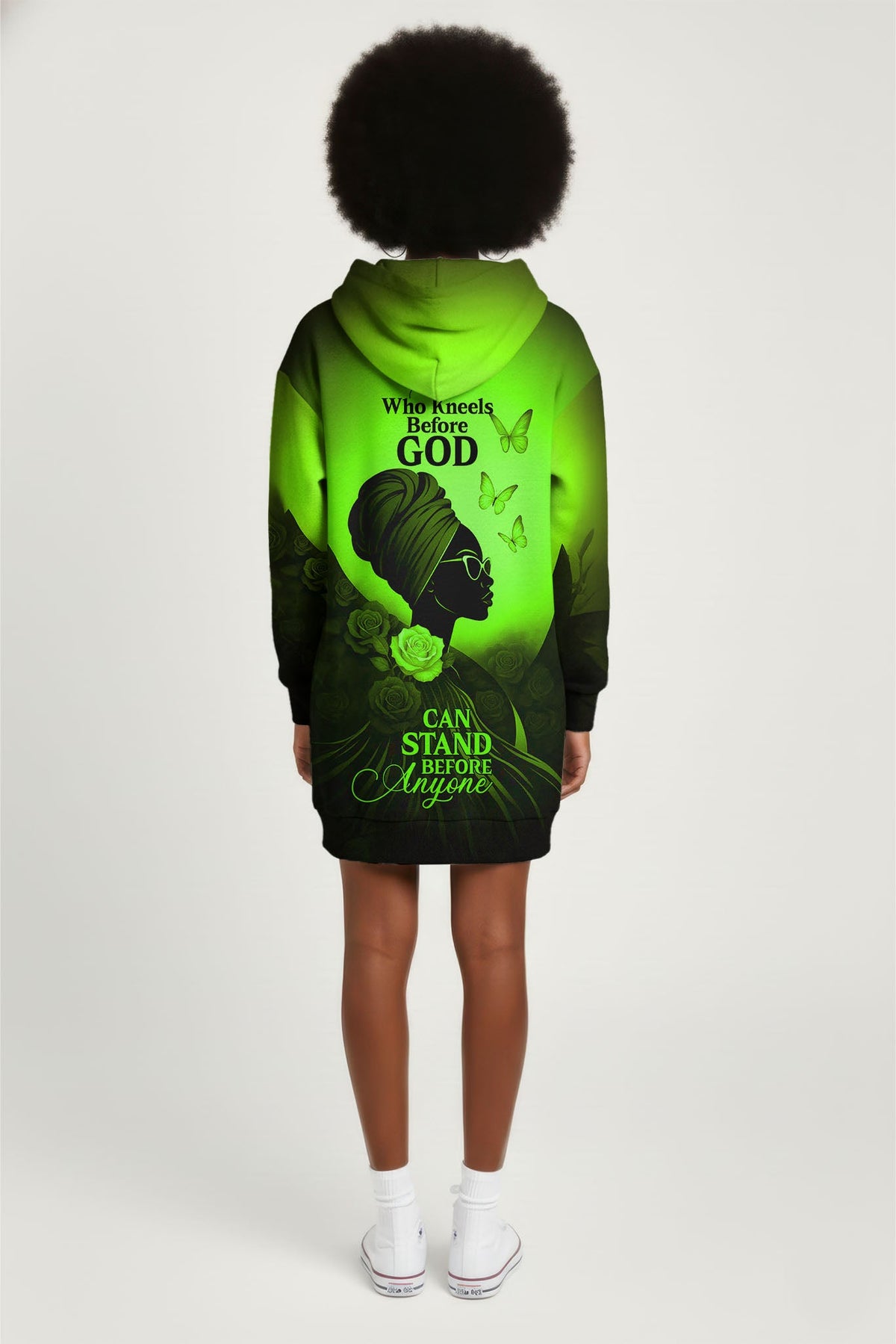 'Selah' Green Hoodie Dress