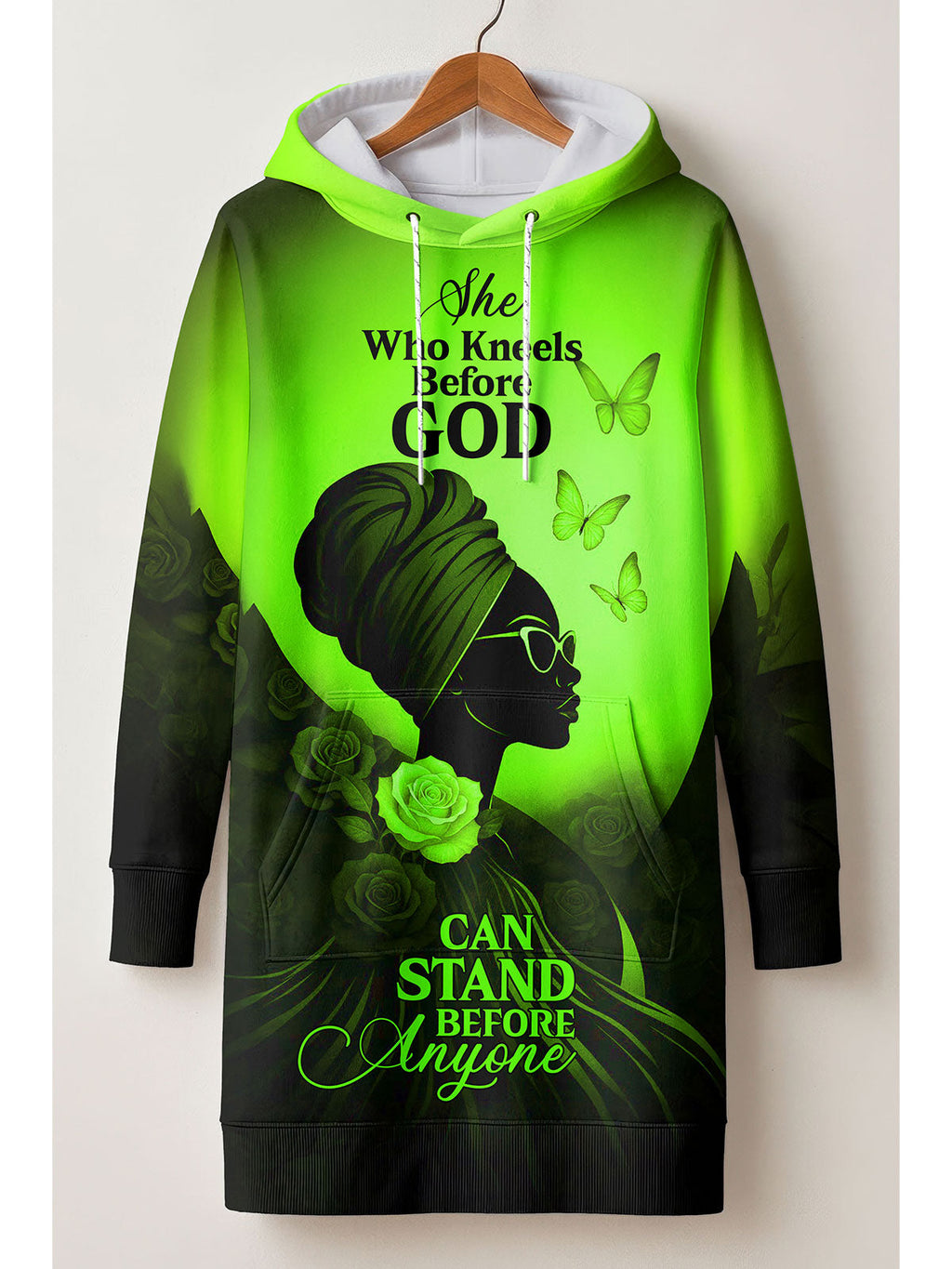 'Selah' Green Hoodie Dress