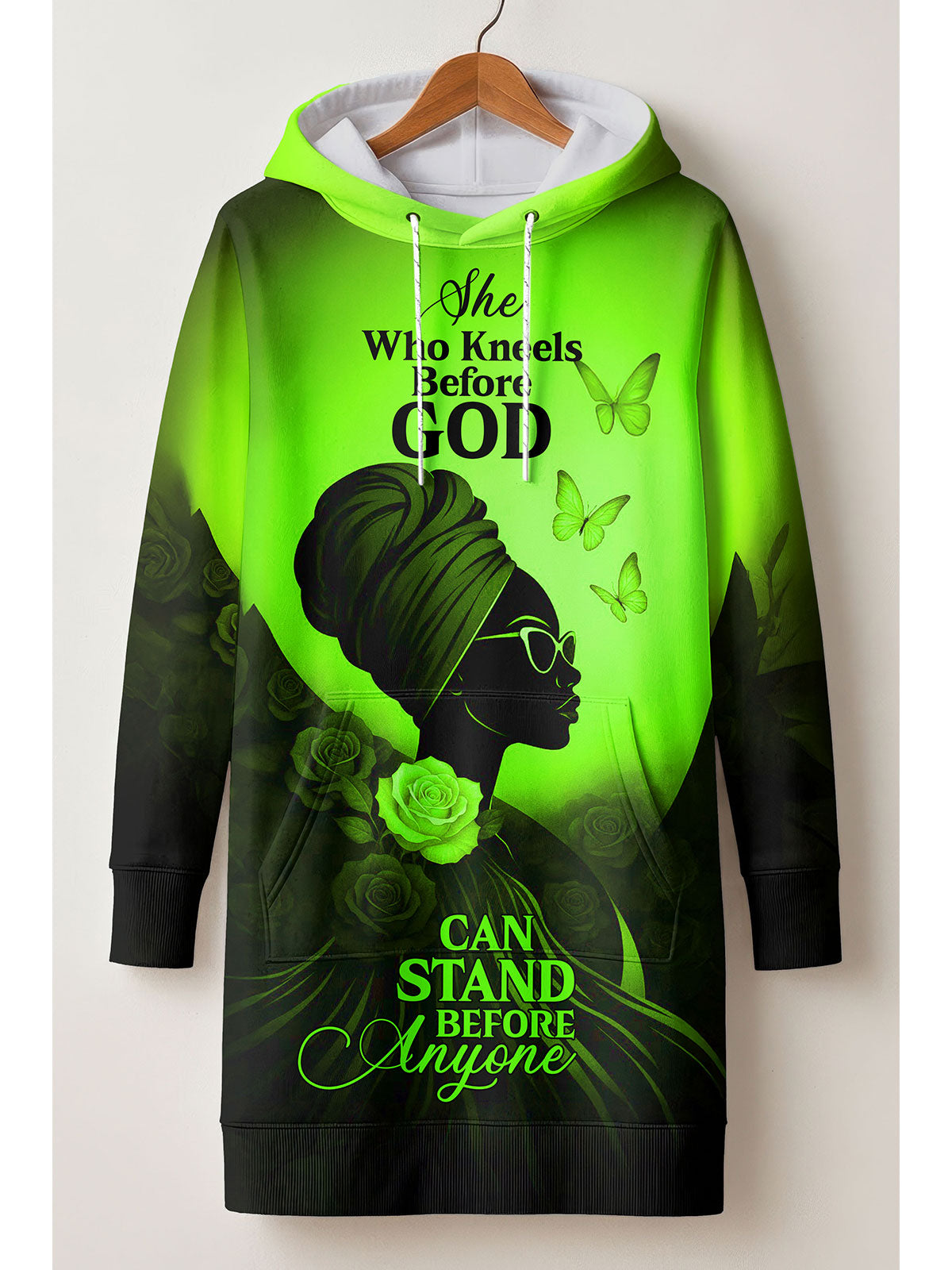 'Selah' Green Hoodie Dress