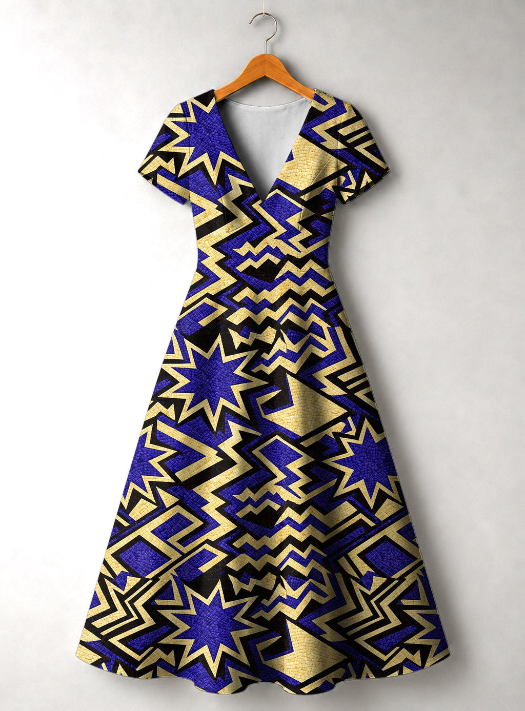 Royal Blue Sheba Short Sleeve Maxi Dress