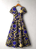 Royal Blue Sheba Short Sleeve Maxi Dress